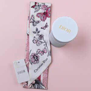 Christian Dior Floral & Butterfly Twilly Scarf – GWP Exclusive